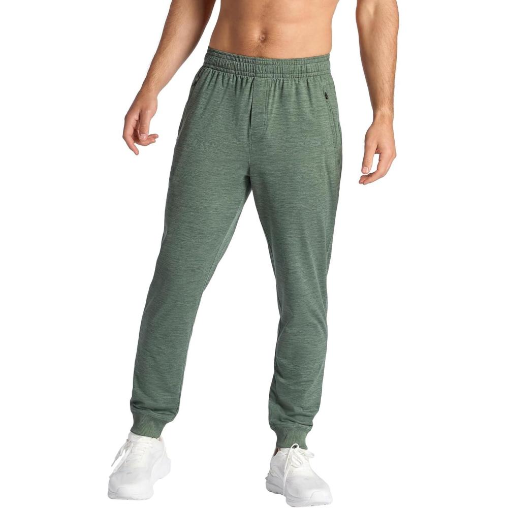 imageGaiam Mens Chill Flex Jogger Slim Fit 30 Inseam Stretch Midweight MaterialDuck Green Heather