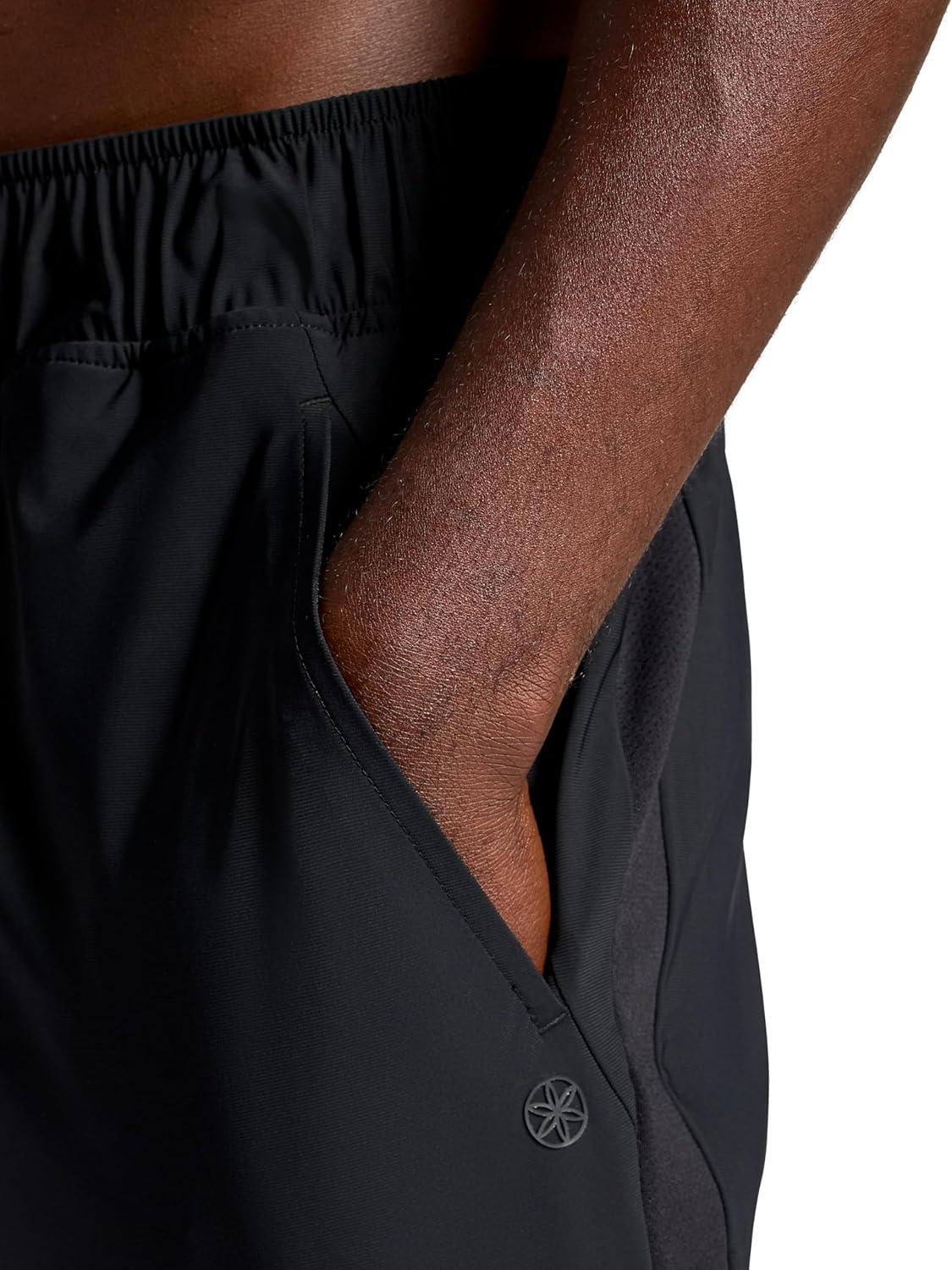 imageGaiam Mens Lotus Oblong Pant Standard Fit 31 Inseam Stretch Heavyweight Terry MaterialBlack