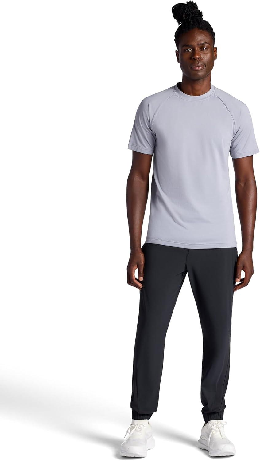imageGaiam Mens Lotus Oblong Pant Standard Fit 31 Inseam Stretch Heavyweight Terry MaterialBlack