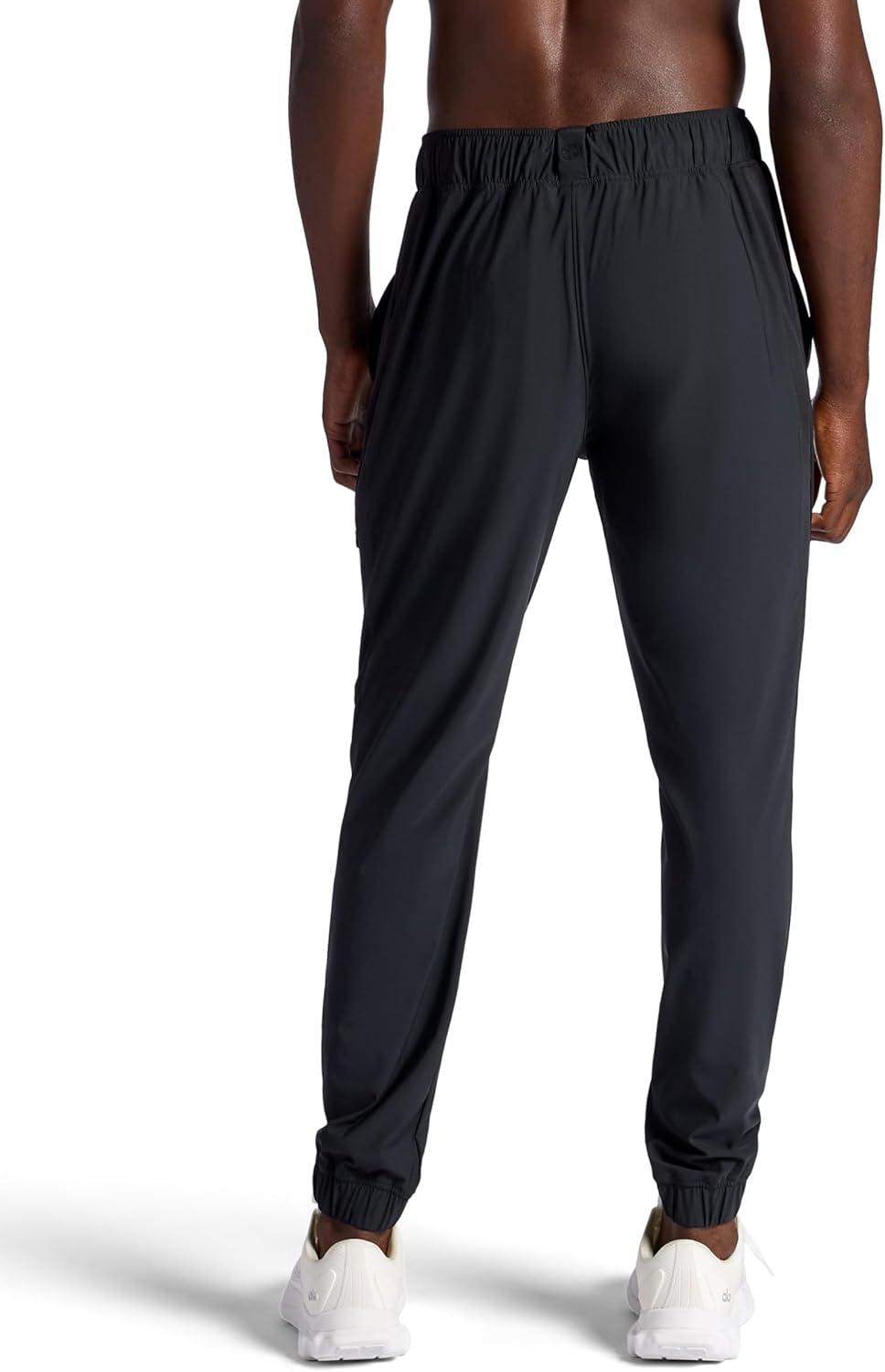 imageGaiam Mens Lotus Oblong Pant Standard Fit 31 Inseam Stretch Heavyweight Terry MaterialBlack