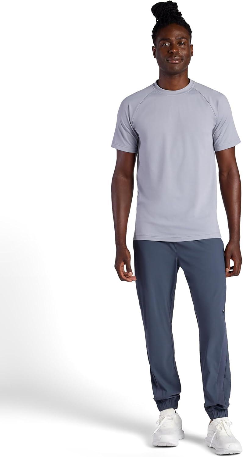 imageGaiam Mens Lotus Oblong Pant Standard Fit 31 Inseam Stretch Heavyweight Terry MaterialCool Grey