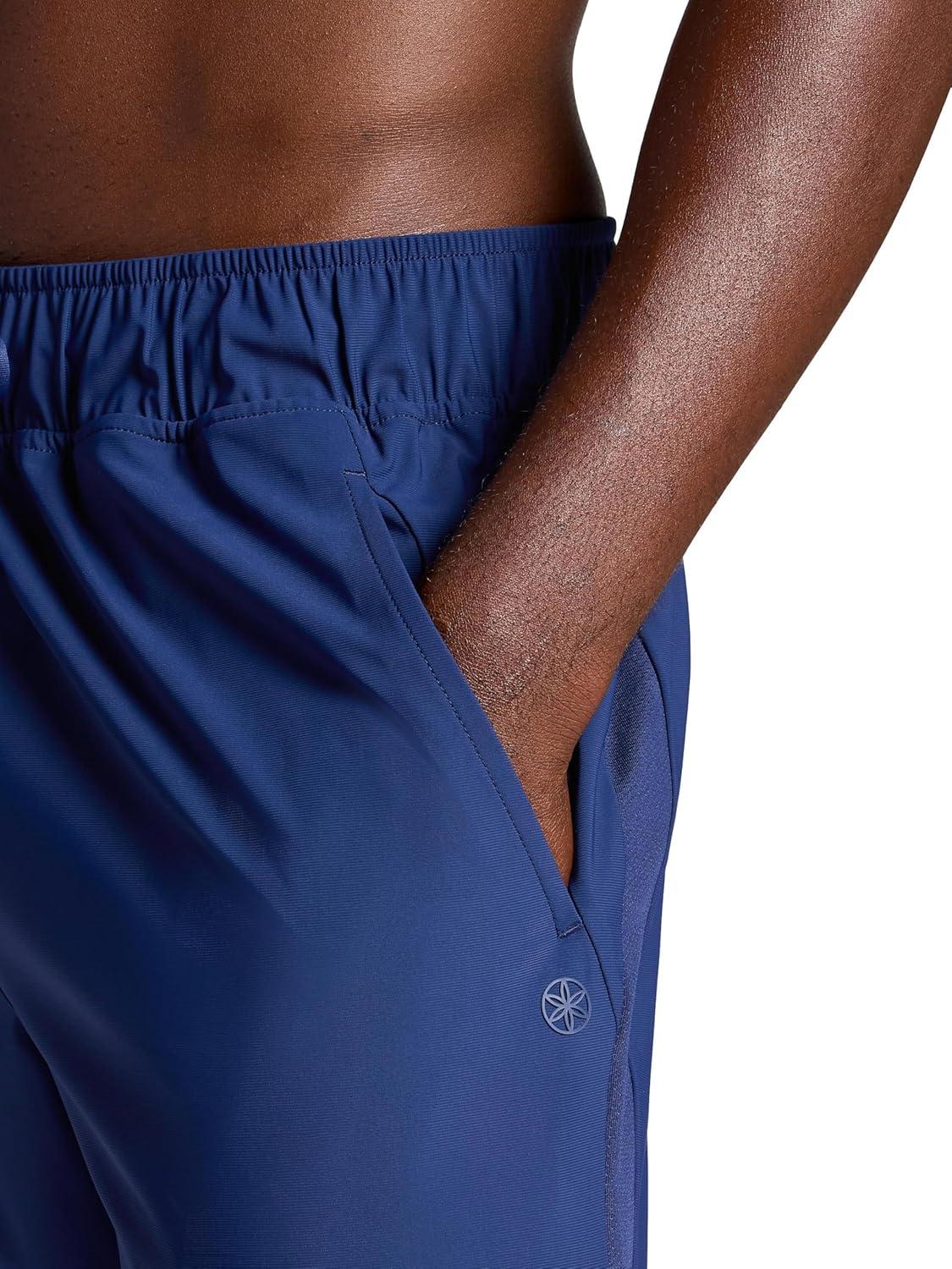 imageGaiam Mens Lotus Oblong Pant Standard Fit 31 Inseam Stretch Heavyweight Terry MaterialMedieval Blue