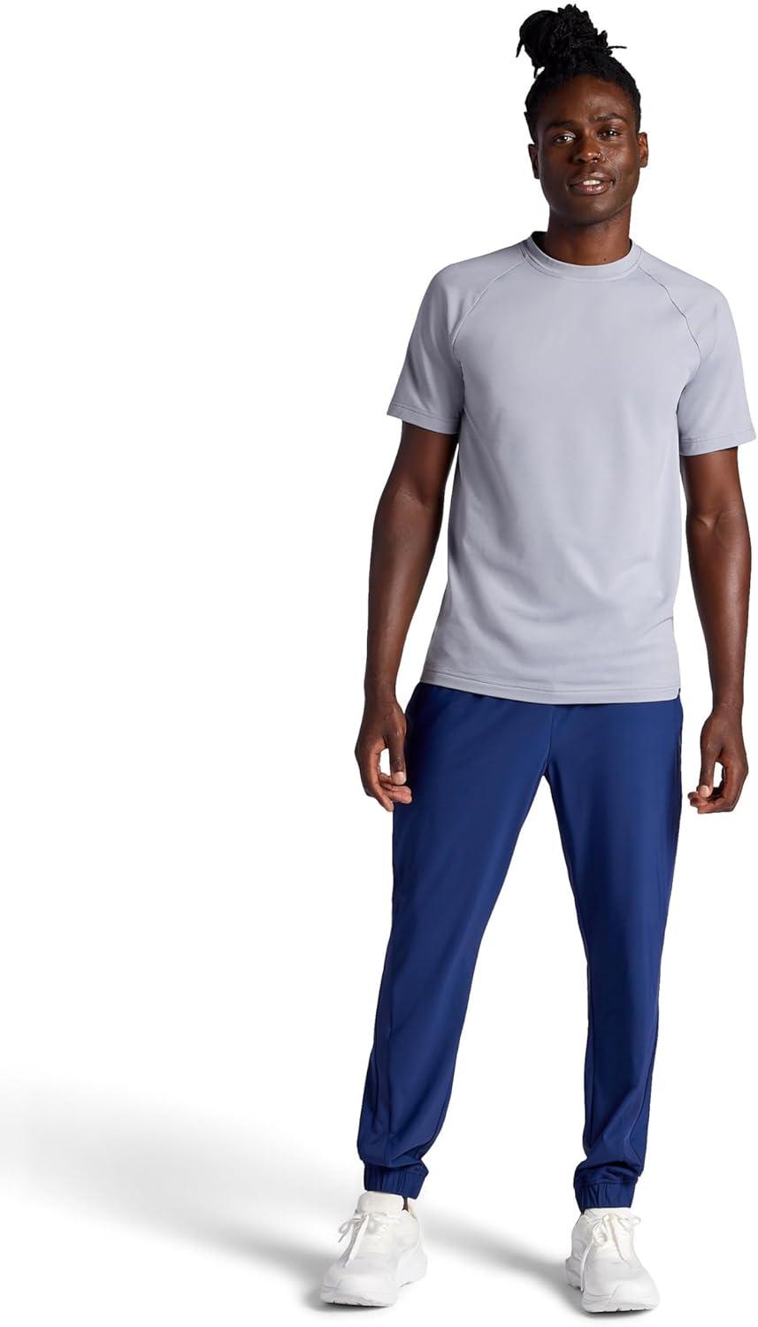 imageGaiam Mens Lotus Oblong Pant Standard Fit 31 Inseam Stretch Heavyweight Terry MaterialMedieval Blue