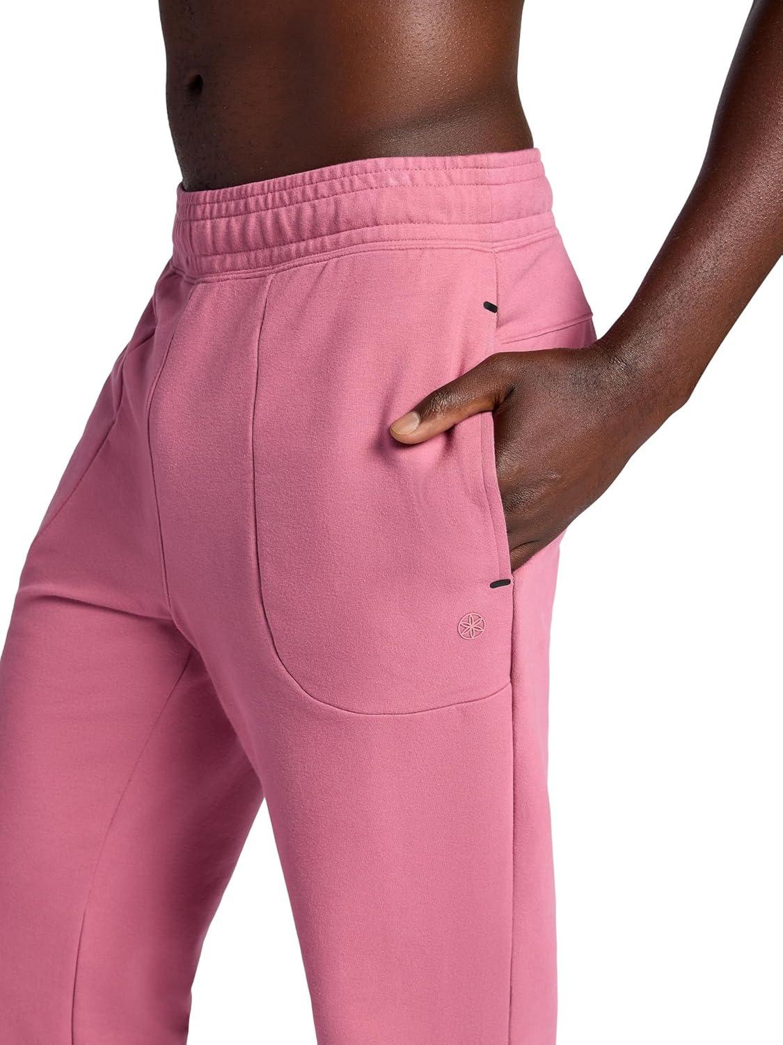 imageGaiam Mens Lotus Oblong Pant Standard Fit 31 Inseam Stretch Heavyweight Terry MaterialMesa Rose