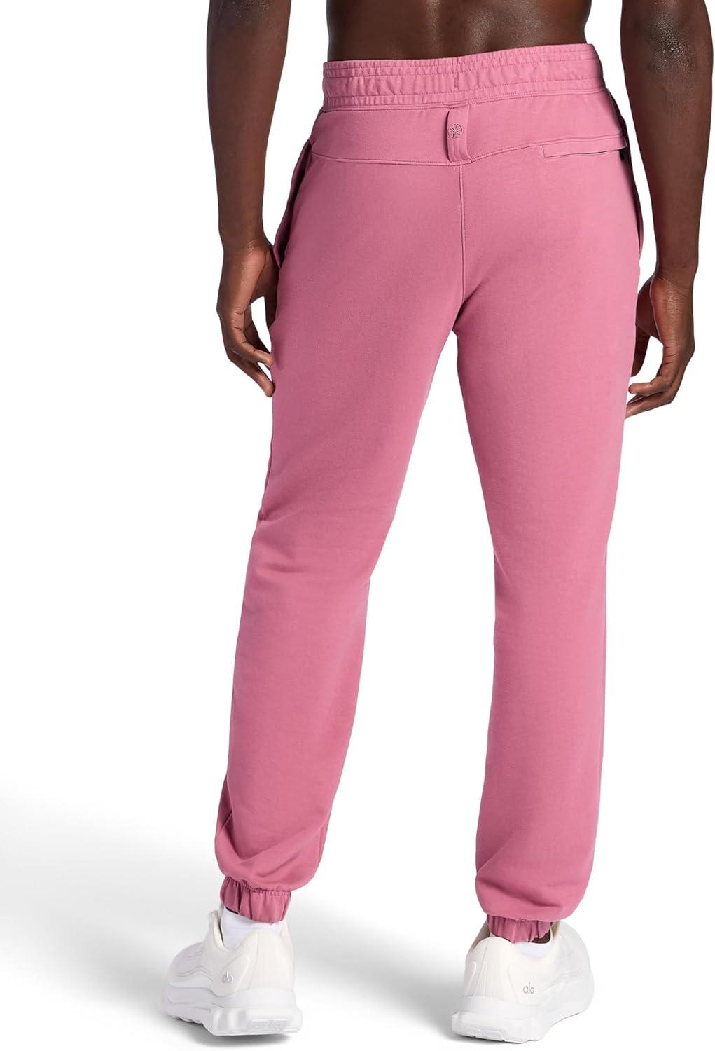 imageGaiam Mens Lotus Oblong Pant Standard Fit 31 Inseam Stretch Heavyweight Terry MaterialMesa Rose