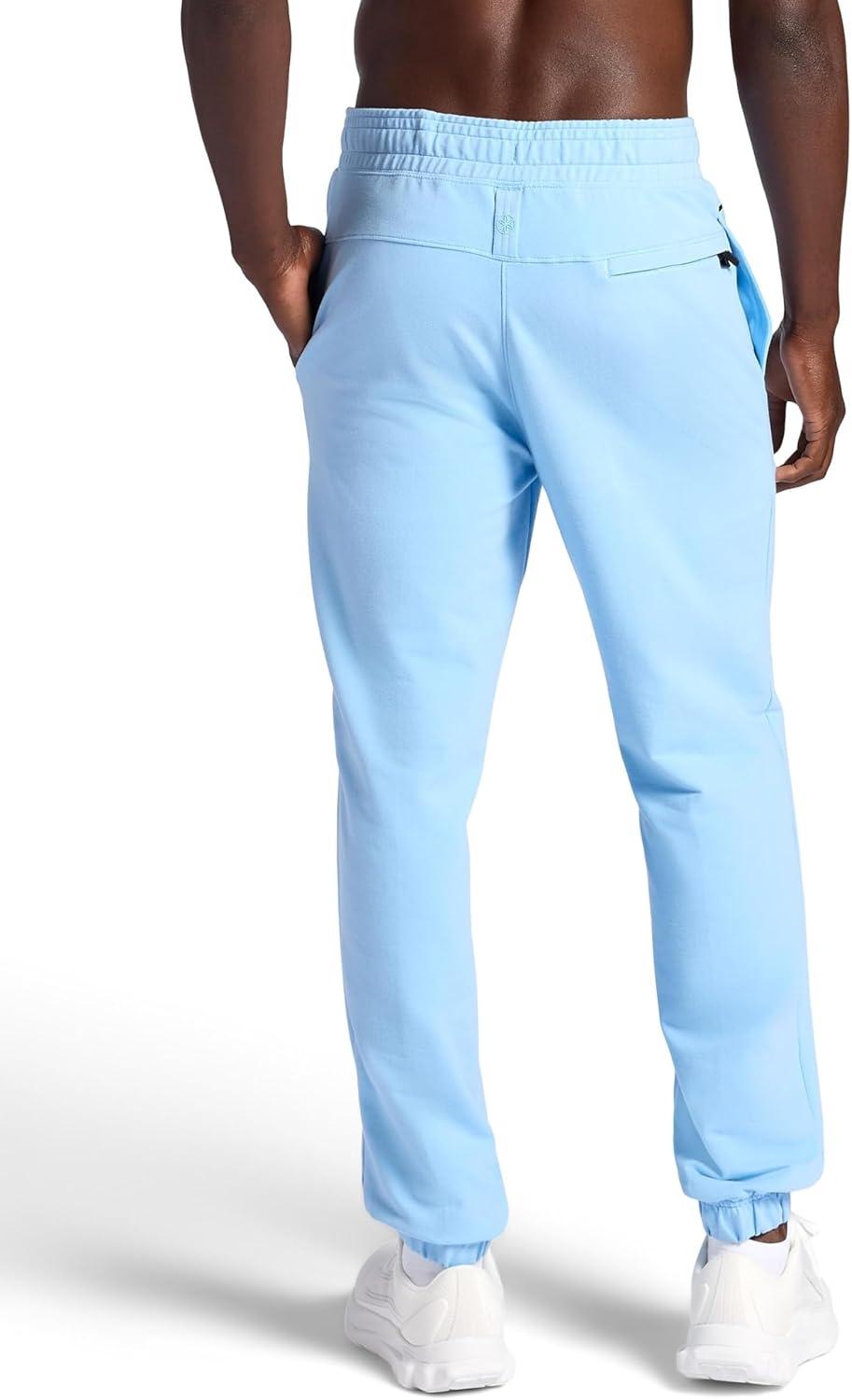 imageGaiam Mens Lotus Oblong Pant Standard Fit 31 Inseam Stretch Heavyweight Terry MaterialPlacid Blue