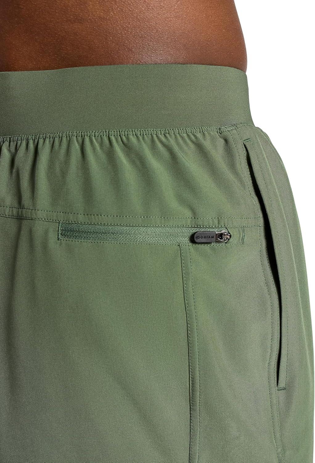imageGaiam Mens Upside 5 Short Standard Fit Stretch Lightweight Material MoistureWickingDuck Green
