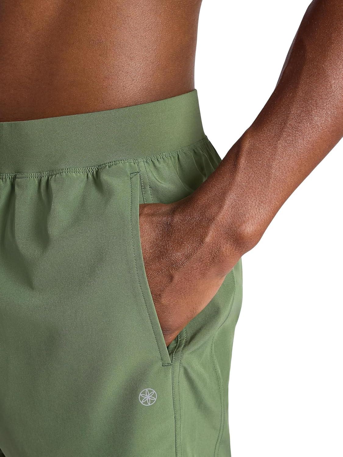 imageGaiam Mens Upside 5 Short Standard Fit Stretch Lightweight Material MoistureWickingDuck Green