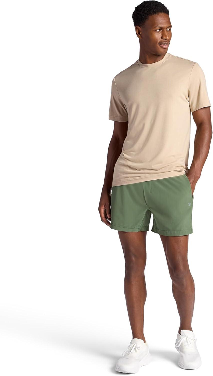 imageGaiam Mens Upside 5 Short Standard Fit Stretch Lightweight Material MoistureWickingDuck Green