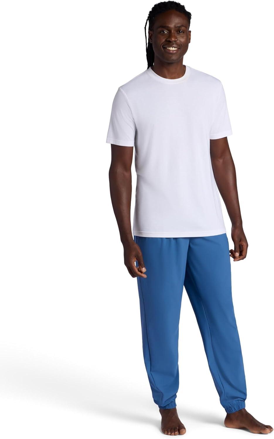 imageGaiam Mens Warrior Pose Pant Standard Fit 31 Inseam Stretch Lightweight Material MoistureWickingTrue Navy