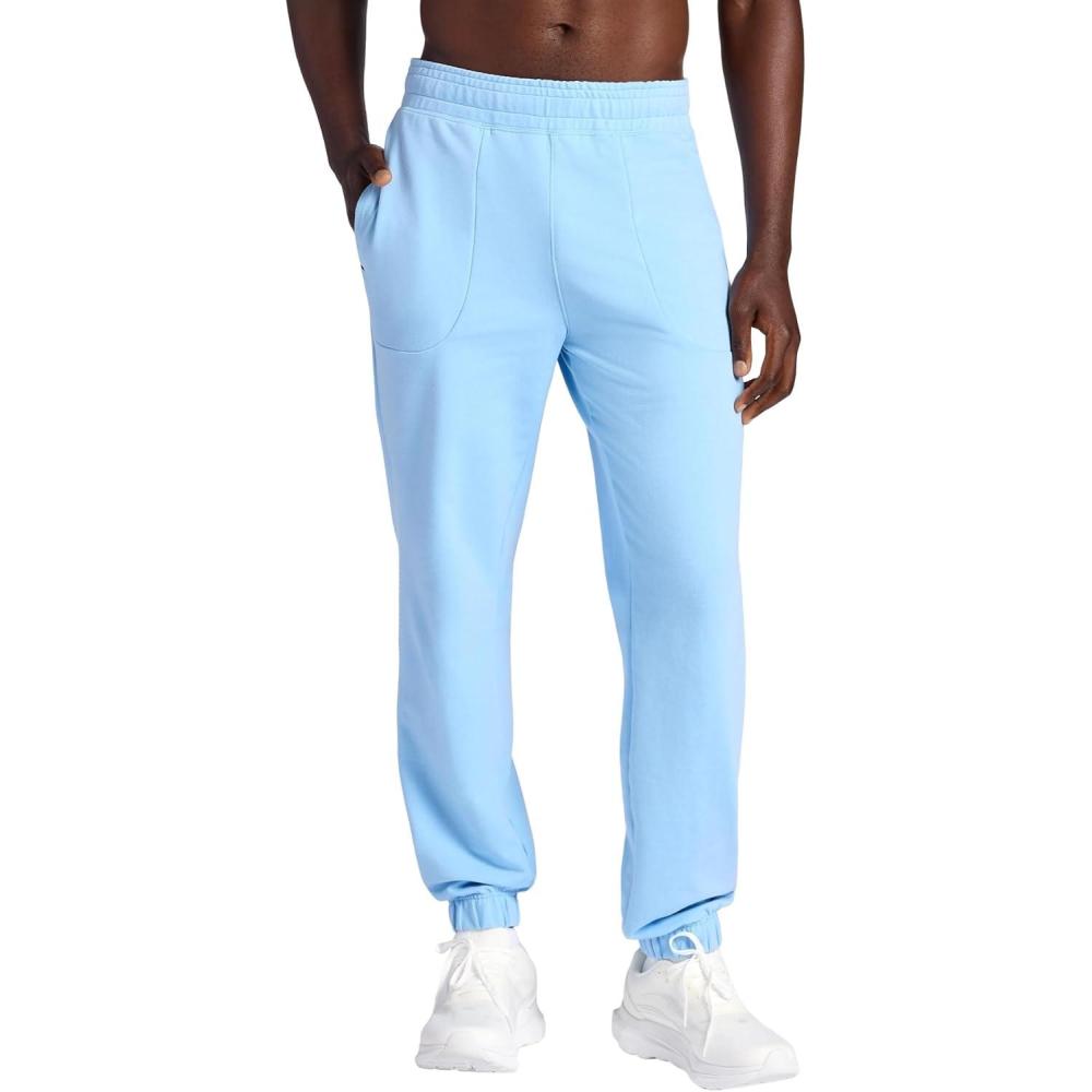 imageGaiam Mens Lotus Oblong Pant Standard Fit 31 Inseam Stretch Heavyweight Terry MaterialPlacid Blue