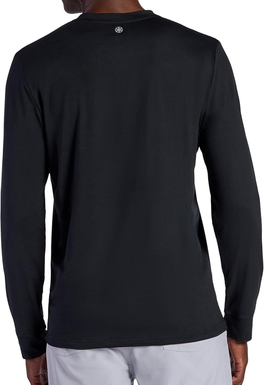 imageGaiam Mens Long Sleeve Henley Shirt Standard Fit Stretch Midweight MaterialBlack Commuter