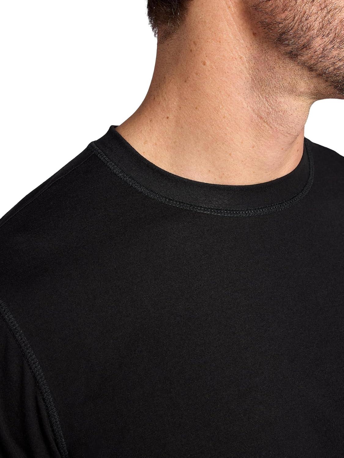 imageGaiam Mens Zen Vent Short Sleeve Crewneck TShirt Standard Fit Stretch Midweight MaterialBlack
