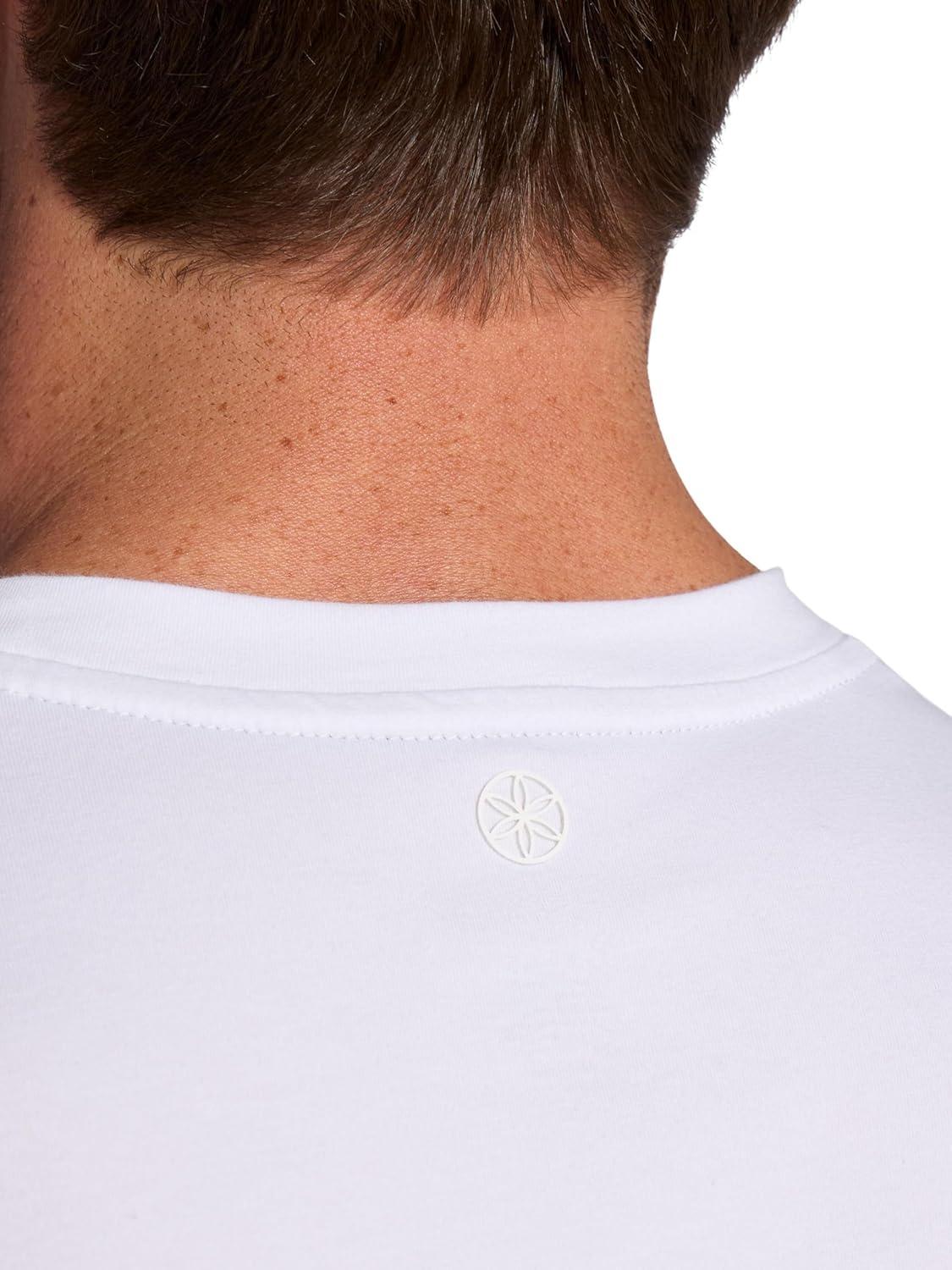 imageGaiam Mens Zen Vent Short Sleeve Crewneck TShirt Standard Fit Stretch Midweight MaterialStark White