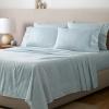 Gaiam King Sheet Set Whispering Blue – 6PC Solid Microfiber Cooling Sheets, Wrinkle Resistant, Quick Dry, Lightweight, Soft Brushed Finish(Ikat Fan Light Ocean)