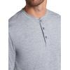 Gaiam Men’s Long Sleeve Henley Shirt, Standard Fit, Stretch Midweight Material(Sleet Heather – Bliss Balance)