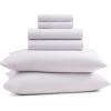 Gaiam King Sheet Set Whispering Blue – 6PC Solid Microfiber Cooling Sheets, Wrinkle Resistant, Quick Dry, Lightweight, Soft Brushed Finish(Orchid Tint)