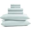 Gaiam King Sheet Set Whispering Blue – 6PC Solid Microfiber Cooling Sheets, Wrinkle Resistant, Quick Dry, Lightweight, Soft Brushed Finish(Whispering Blue)
