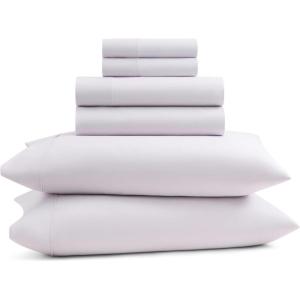 Gaiam King Sheet Set Whispering Blue – 6PC Solid Microfiber Cooling Sheets, Wrinkle Resistant, Quick Dry, Lightweight, Soft Brushed Finish(Orchid Tint)