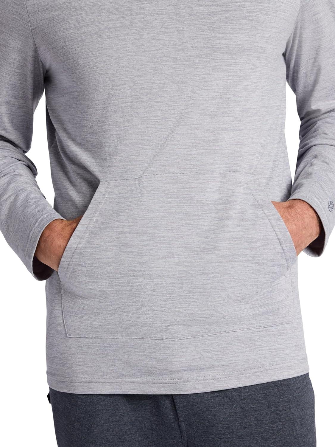 imageGaiam Mens Bliss Balance Long Sleeve Pullover Hoodie Relaxed Fit Stretch Midweight MaterialSleet Heather