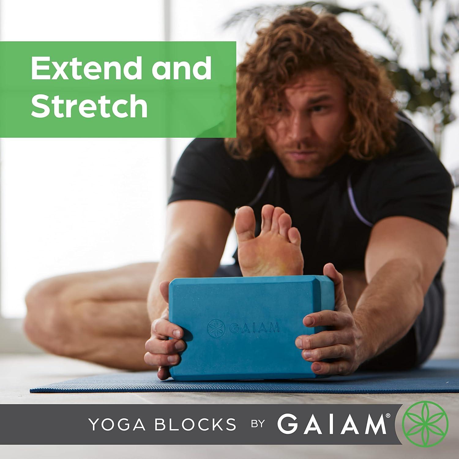 imageGaiam Yoga Block Supportive LatexFree Eva Foam Soft NonSlip Surface with Beveled Edges for Yoga Pilates Meditation Yoga Accessories for Stability Balance Deepen StretchesNavajo Indigo Ink