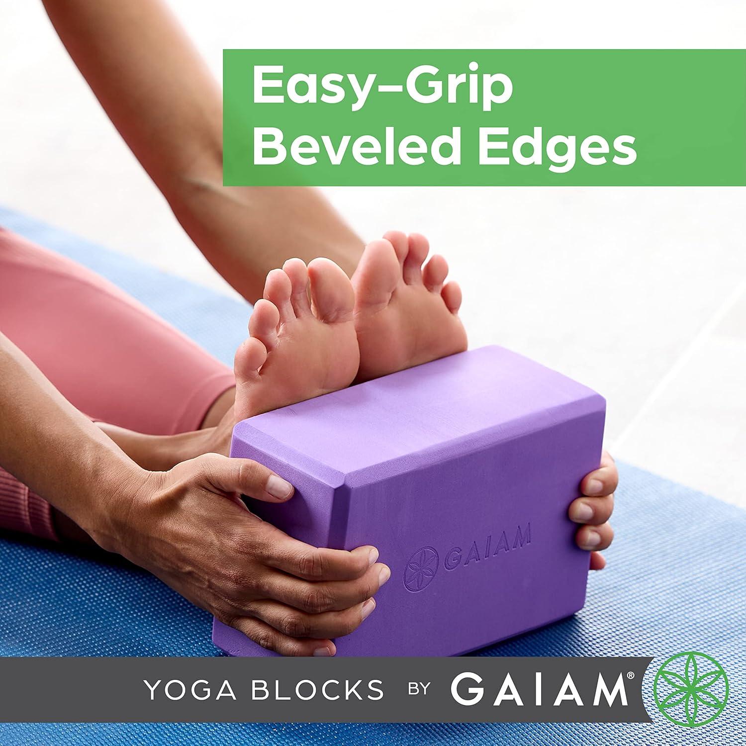 imageGaiam Yoga Block Supportive LatexFree Eva Foam Soft NonSlip Surface with Beveled Edges for Yoga Pilates Meditation Yoga Accessories for Stability Balance Deepen StretchesNavajo Indigo Ink