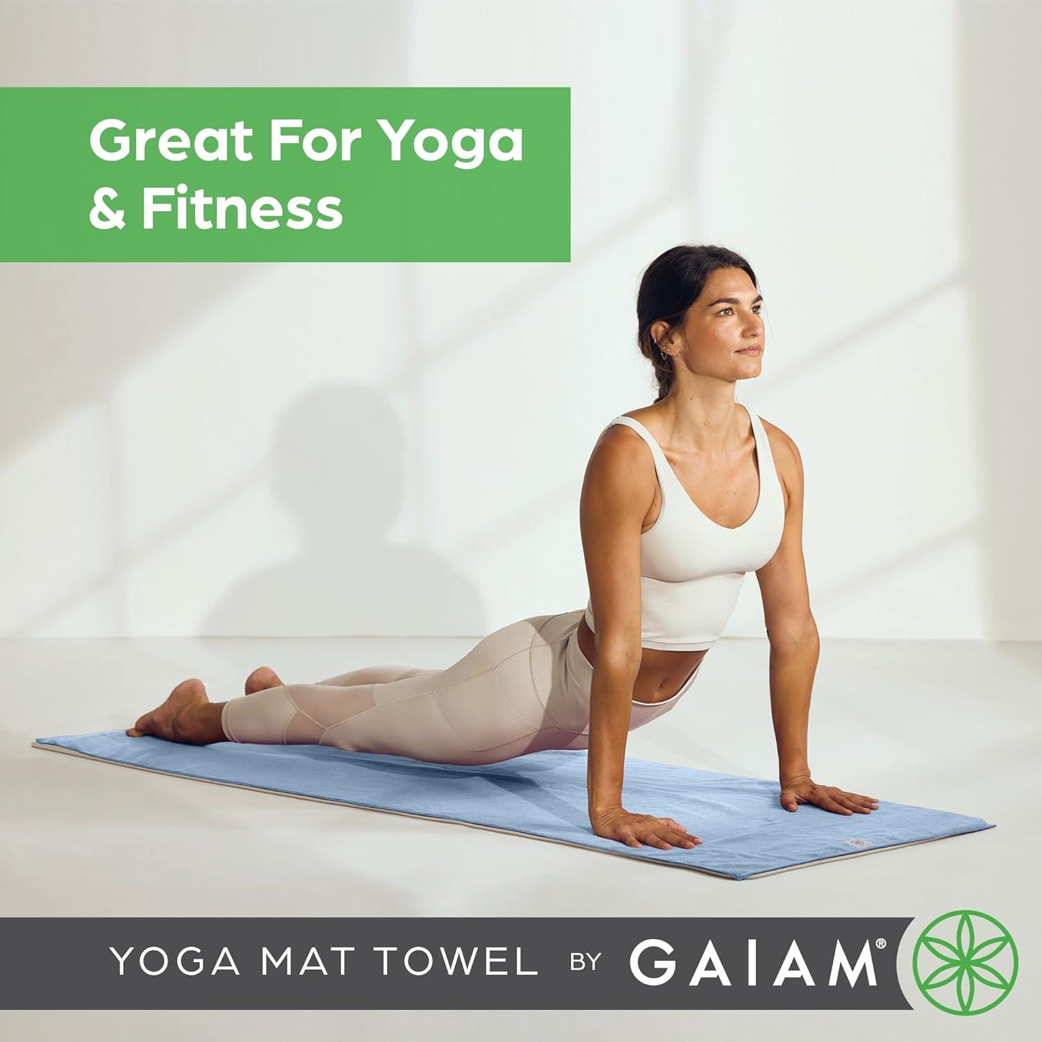 imageGaiam Yoga Mat Towel Microfiber MatSized Yoga Towel for Hot Yoga 68 L x 24 W SkywaySkyway