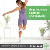 Gaiam Grippy Crew Socks with Silicone Grip Non-Slip Socks for Pilates, Yoga, Barre & Dance | Cotton Blend | 2-Pack or 3-Pack(3 Pack – Solid White)