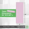 Gaiam Yoga Mat Towel Microfiber Mat-Sized Yoga Towel for Hot Yoga (68″ L x 24″ W), Skyway(Lilac Lace)