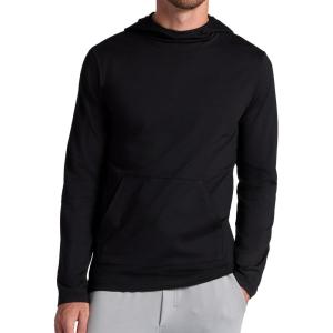 Gaiam Men’s Bliss Balance Long Sleeve Pullover Hoodie, Relaxed Fit, Stretch Midweight Material(Black)