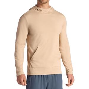 Gaiam Men’s Bliss Balance Long Sleeve Pullover Hoodie, Relaxed Fit, Stretch Midweight Material(Humus)