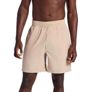 Gaiam Men’s Hatha 7” Short, Standard Fit, Stretch Lightweight Material, Moisture-Wicking(White Pepper)
