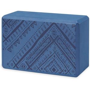 Gaiam Yoga Block – Supportive Latex-Free Eva Foam – Soft Non-Slip Surface with Beveled Edges for Yoga, Pilates, Meditation – Yoga Accessories for Stability, Balance, Deepen Stretches(Navajo Indigo Ink)