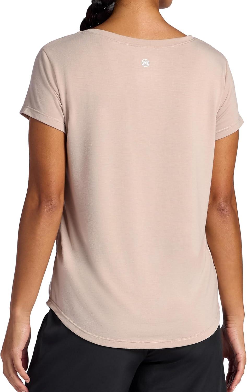 imageGaiam Womens Mindful Flower Graphic Crewneck TShirt Relaxed Fit Stretch Lightweight Material Curved HemMushroom Moon