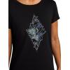 Gaiam Women’s Mindful Flower Graphic Crewneck T-Shirt, Relaxed Fit, Stretch Lightweight Material, Curved Hem(Black (Tap Shoe) – Diamond)
