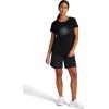 Gaiam Women’s Mindful Flower Graphic Crewneck T-Shirt, Relaxed Fit, Stretch Lightweight Material, Curved Hem(Black (Tap Shoe) – Moon)