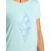 Gaiam Women’s Mindful Flower Graphic Crewneck T-Shirt, Relaxed Fit, Stretch Lightweight Material, Curved Hem(Blue Haze – Diamond)