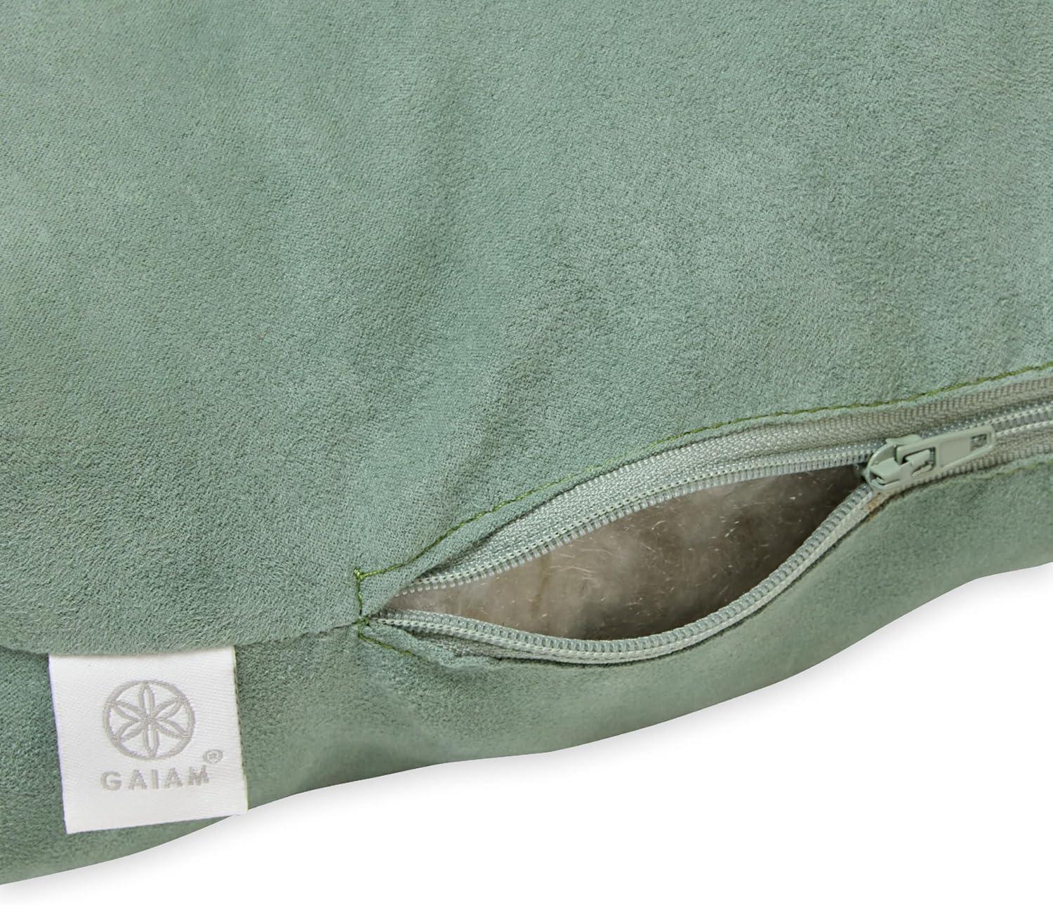 imageGaiam Zabuton Meditation Cushion Yoga Pillow Designed for Comfort During Meditation Soft and Thick Floor Pillow for Pressure Relief Machine Washable Cover 35 L x 24 W x 4 HSage