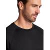 Gaiam Men’s Everyday Basic Raglan Top, Standard Fit, Stretch Midweight Jersey Material(Black)