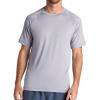 Gaiam Men’s Everyday Basic Raglan Top, Standard Fit, Stretch Midweight Jersey Material(Sleet)