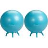 Gaiam Balance Ball Chair – No-Roll Ergonomic Office Chair & Yoga Ball Chair for Home Office Desk with Exercise Guide, Easy Installation Ball Pump, and Built-in Stability Legs, 25.5 in. (65 cm) – Blue(65cm (Pack of 2))