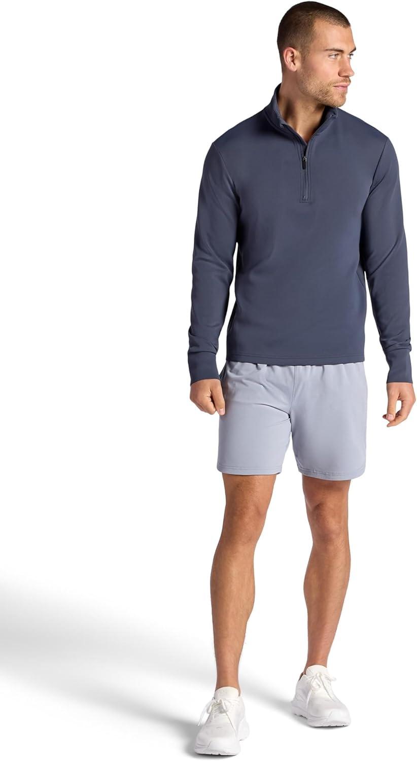 imageGaiam Mens Recovery Long Sleeve QuarterZip Standard Fit Midweight Breathable MaterialCool Grey