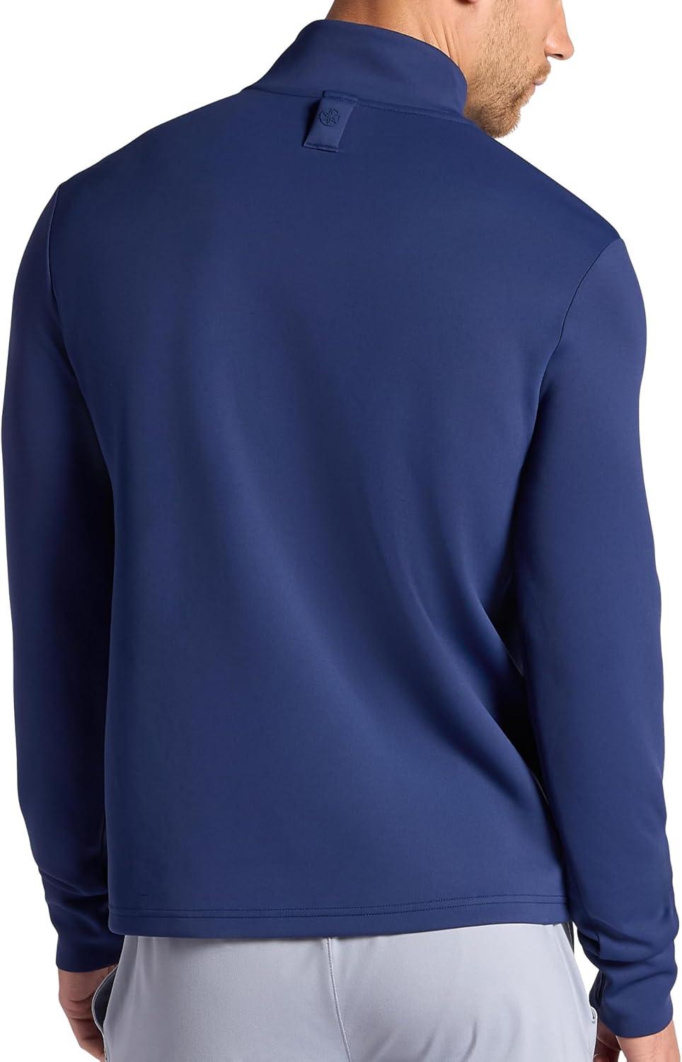 imageGaiam Mens Recovery Long Sleeve QuarterZip Standard Fit Midweight Breathable MaterialMedieval Blue