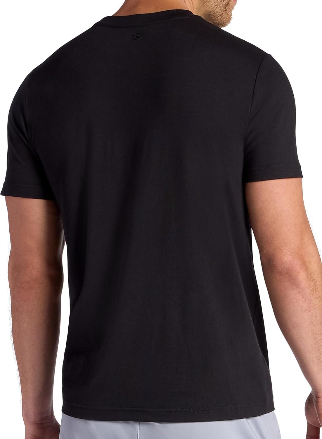 imageGaiam Mens Stretch Tech TShirt Standard Fit Stretch Midweight Performance MaterialBlack