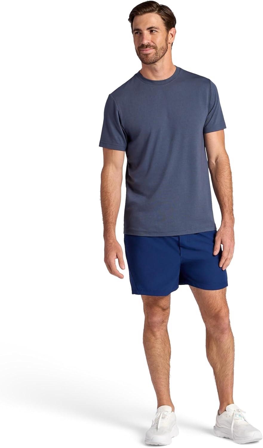 imageGaiam Mens Stretch Tech TShirt Standard Fit Stretch Midweight Performance MaterialCool Grey