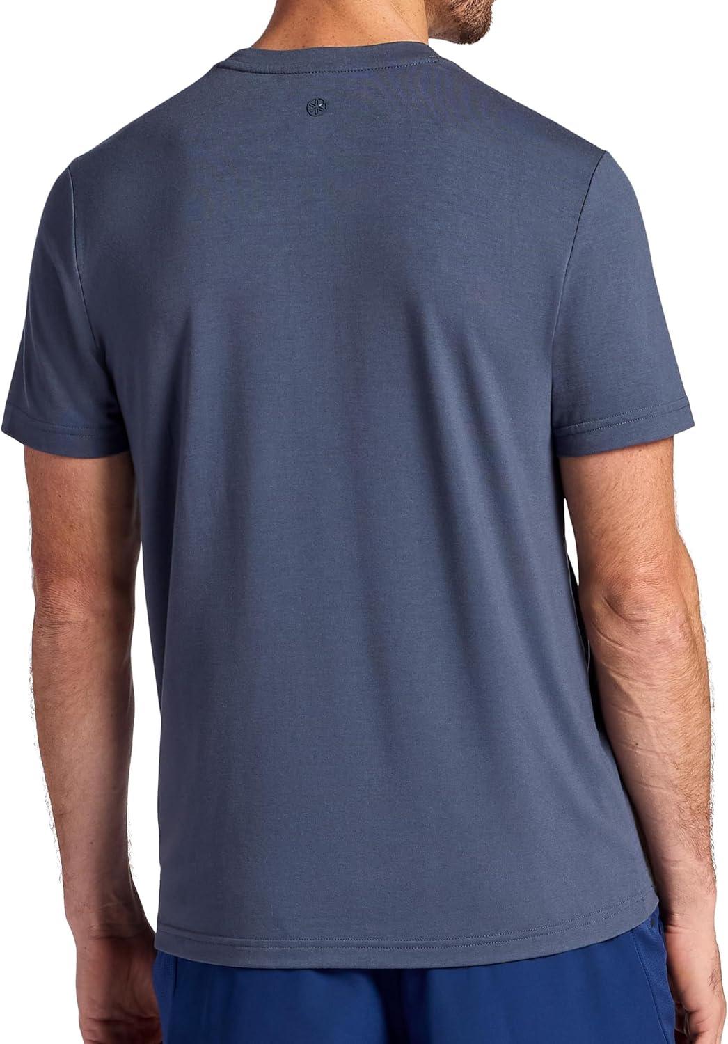 imageGaiam Mens Stretch Tech TShirt Standard Fit Stretch Midweight Performance MaterialCool Grey