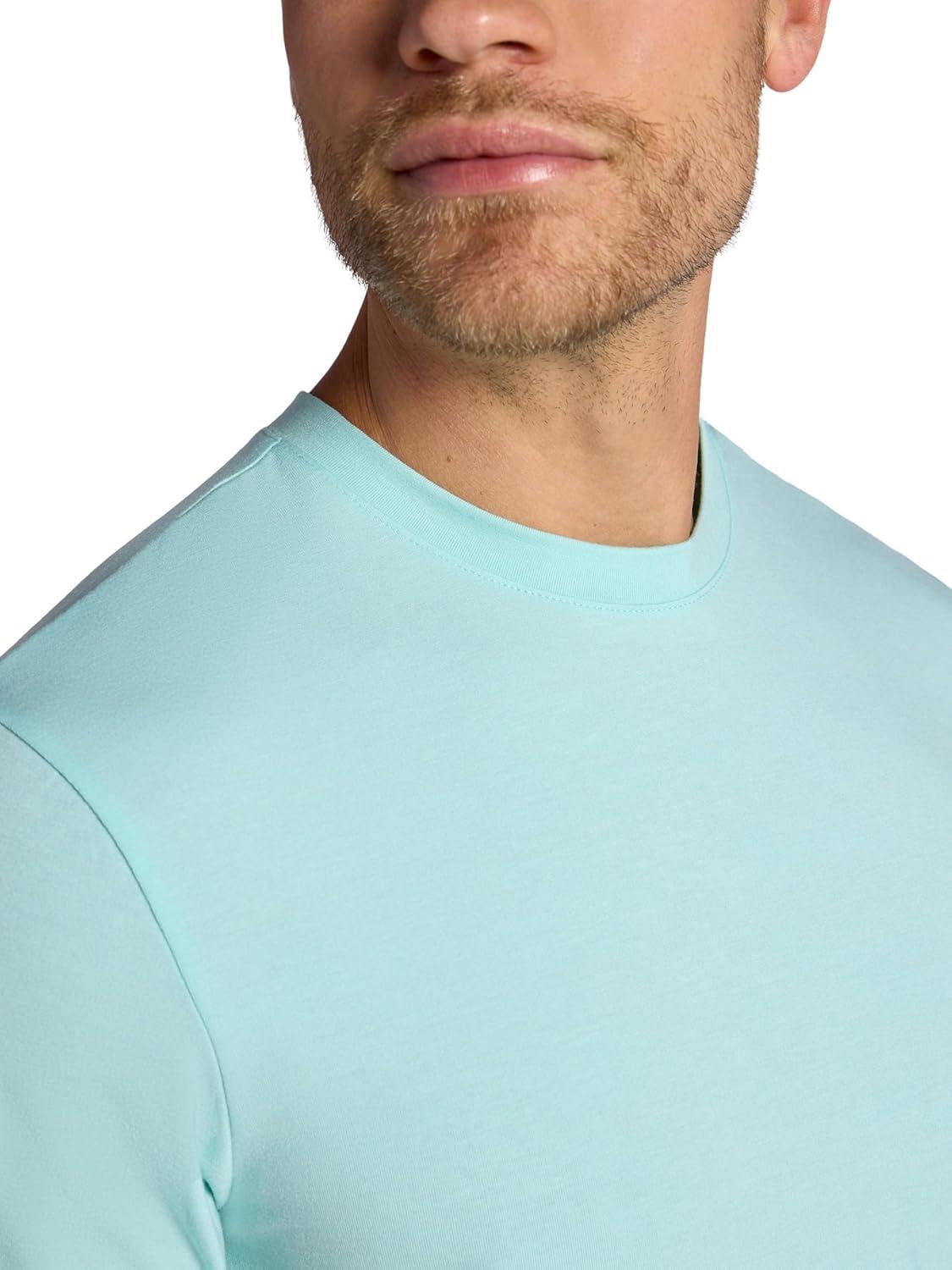 imageGaiam Mens Stretch Tech TShirt Standard Fit Stretch Midweight Performance MaterialPastel Turq