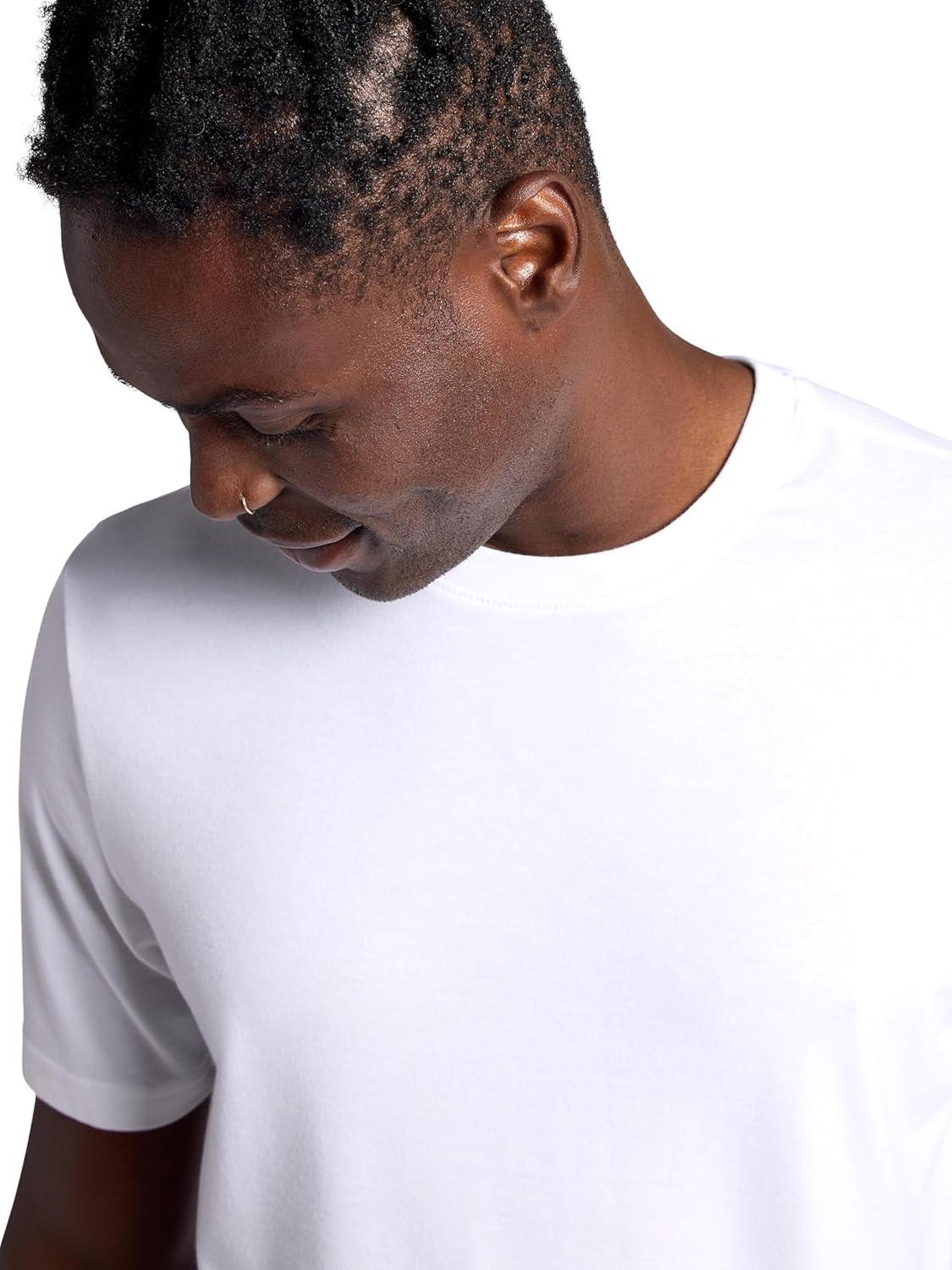 imageGaiam Mens Stretch Tech TShirt Standard Fit Stretch Midweight Performance MaterialStark White