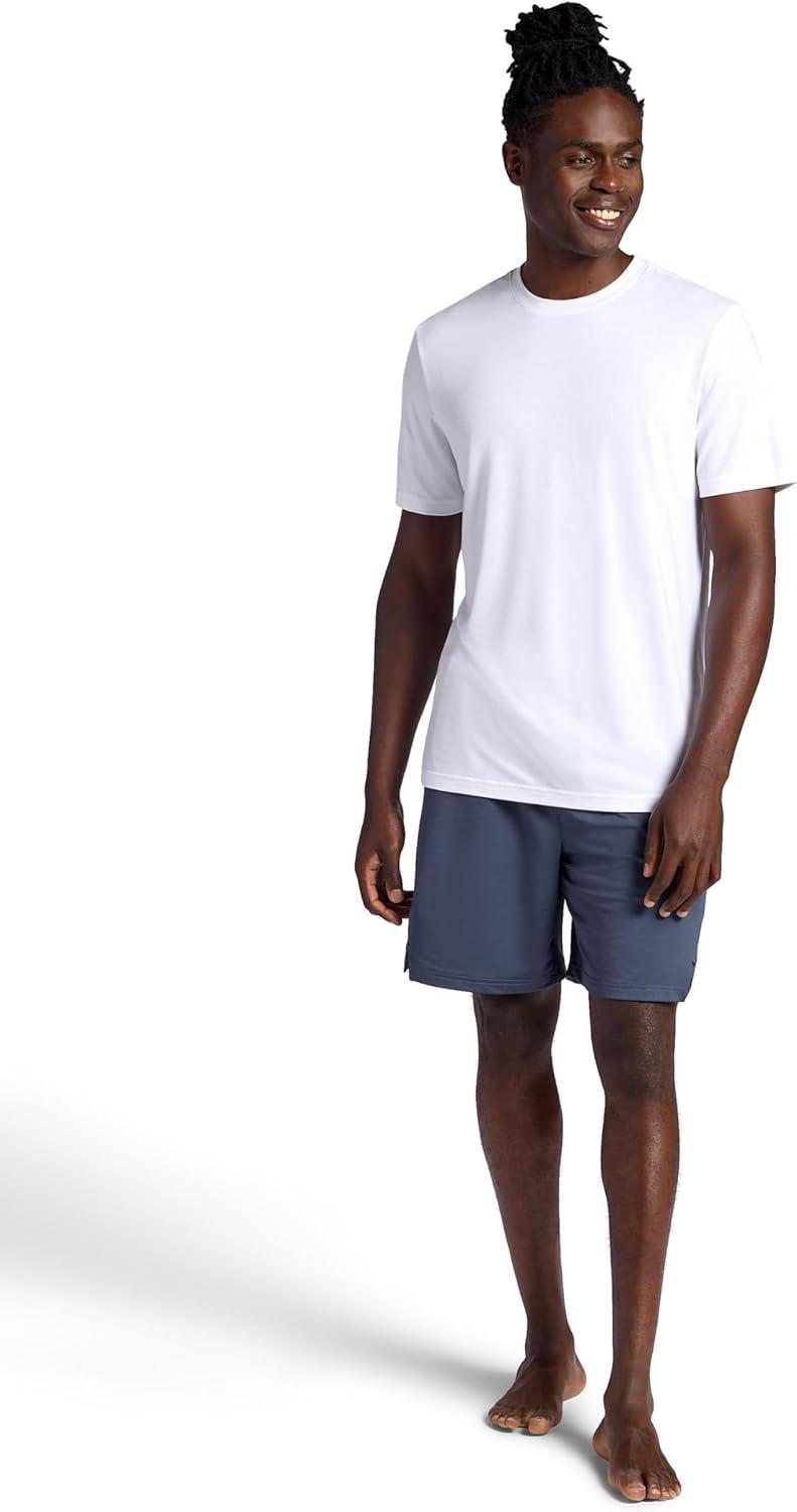 imageGaiam Mens Stretch Tech TShirt Standard Fit Stretch Midweight Performance MaterialStark White