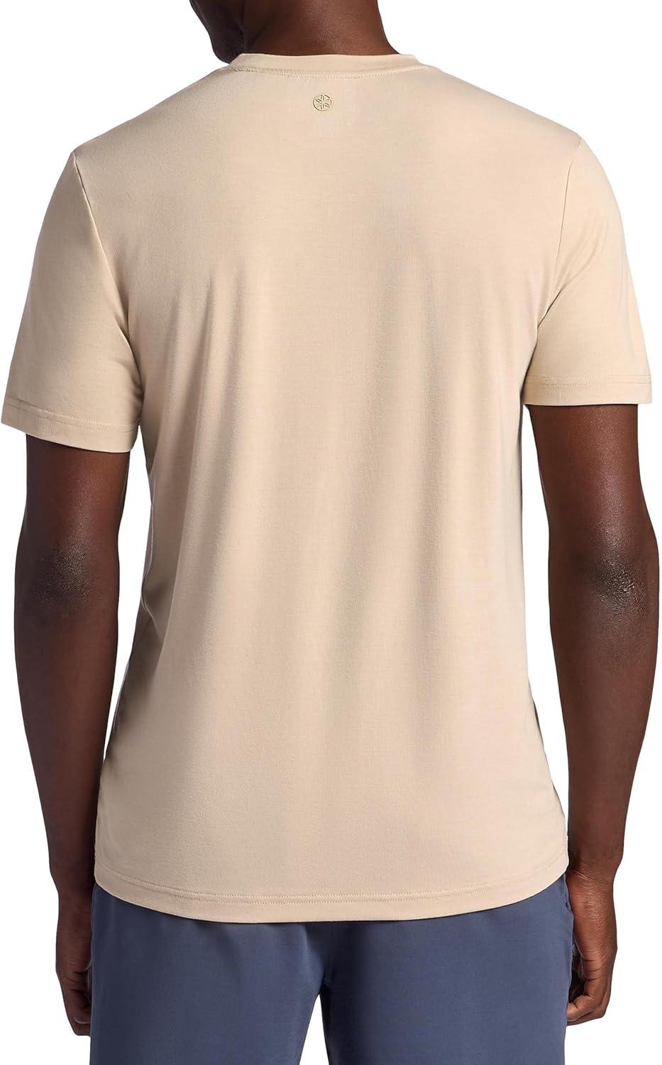 imageGaiam Mens Stretch Tech TShirt Standard Fit Stretch Midweight Performance MaterialWhite Pepper